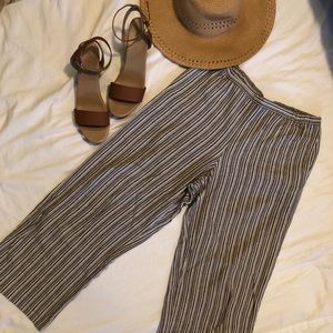 Cold water Creek wide-leg cropped linen pants